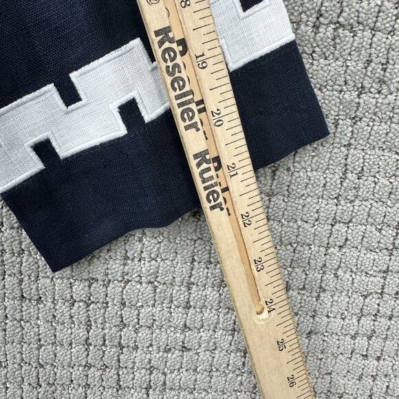 Tuckernuck Designer Dress Womens M Navy 3/4 Sleeve Linen Embroidered Hartman NWT - Picture 12 of 16